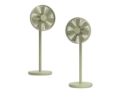 Light Green Modern Electric Standing Fans with Minimalist Design for Daily Use 3d model