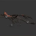 Intricate Detailed Mechanical Dragon With Red Wings Metallic Body And Sharp Claws