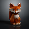 Cartoon Fox Game Character With Orange White Fur Sitting Pose Large Ears And Bushy Tail