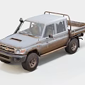 Vintage Rustic Off Road Pickup Truck With Roof Rack And Open Cargo Bed