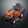 Functional Riding Lawn Mower With Orange And Gray Body Comfortable Seat And Cutting Blades