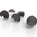 Various Styles Of Hair Pieces For Daily Life Use In Black And Gray Colors