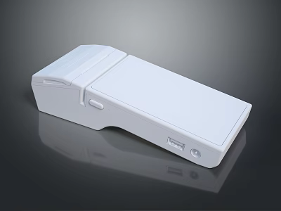 White Electronic Device With Modern Sleek Design And Flat Surface Base Structure 3d model