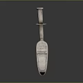 Silver Metal Hand Tool With Long Handle And Flat Head Design Features