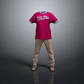 Man Wearing Red New York Yankees T Shirt With Khaki Pants And Brown Shoes