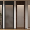 Modern Very Narrow Border Single Open Glass Door Changhong Glass Door Grey Oil Sand Glass Door Frosted Glass Door Toilet Door 3d model