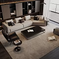 Modern Sofa Combination Sofa Single Chair 3d model