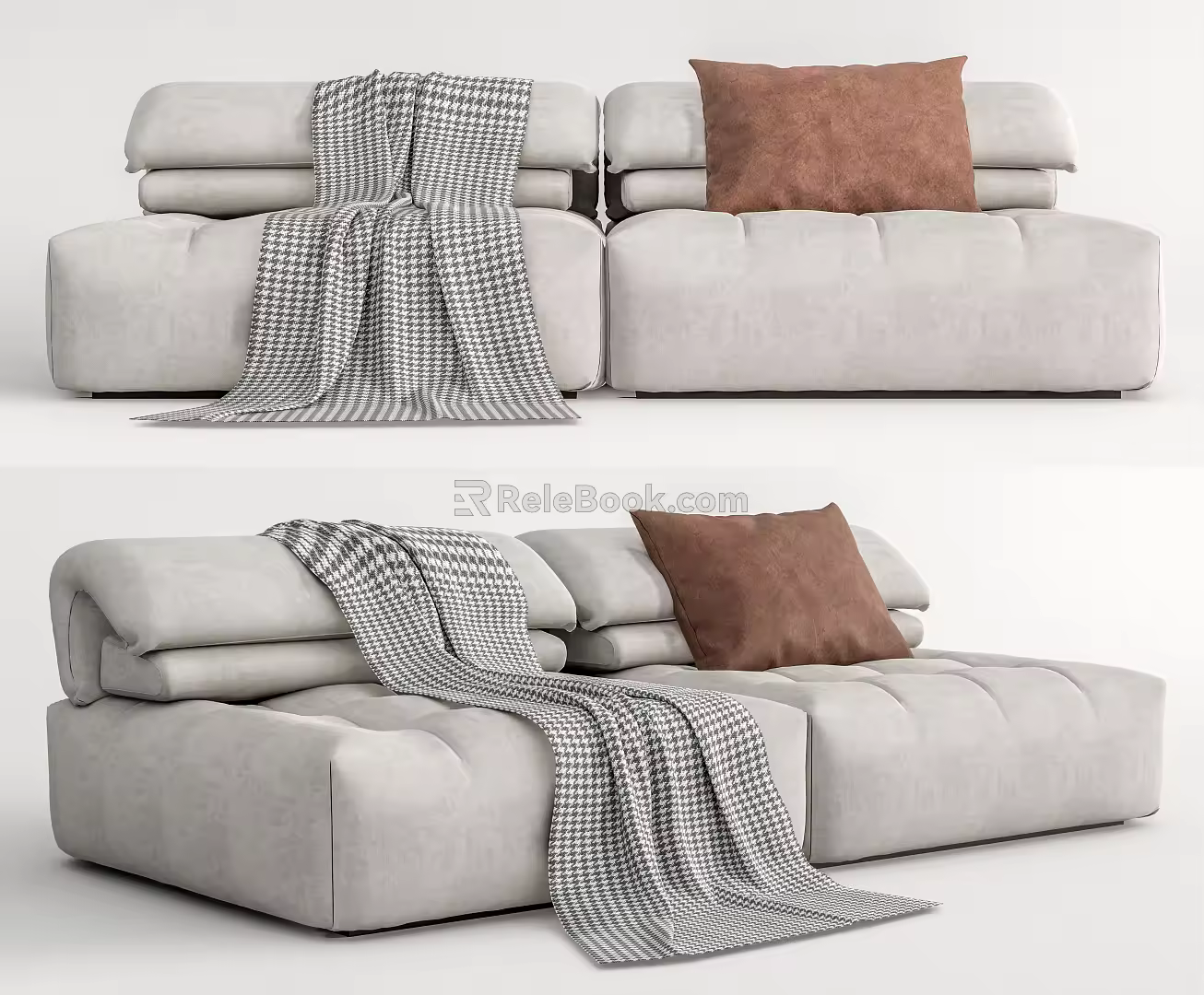 Modern double sofa 3d model