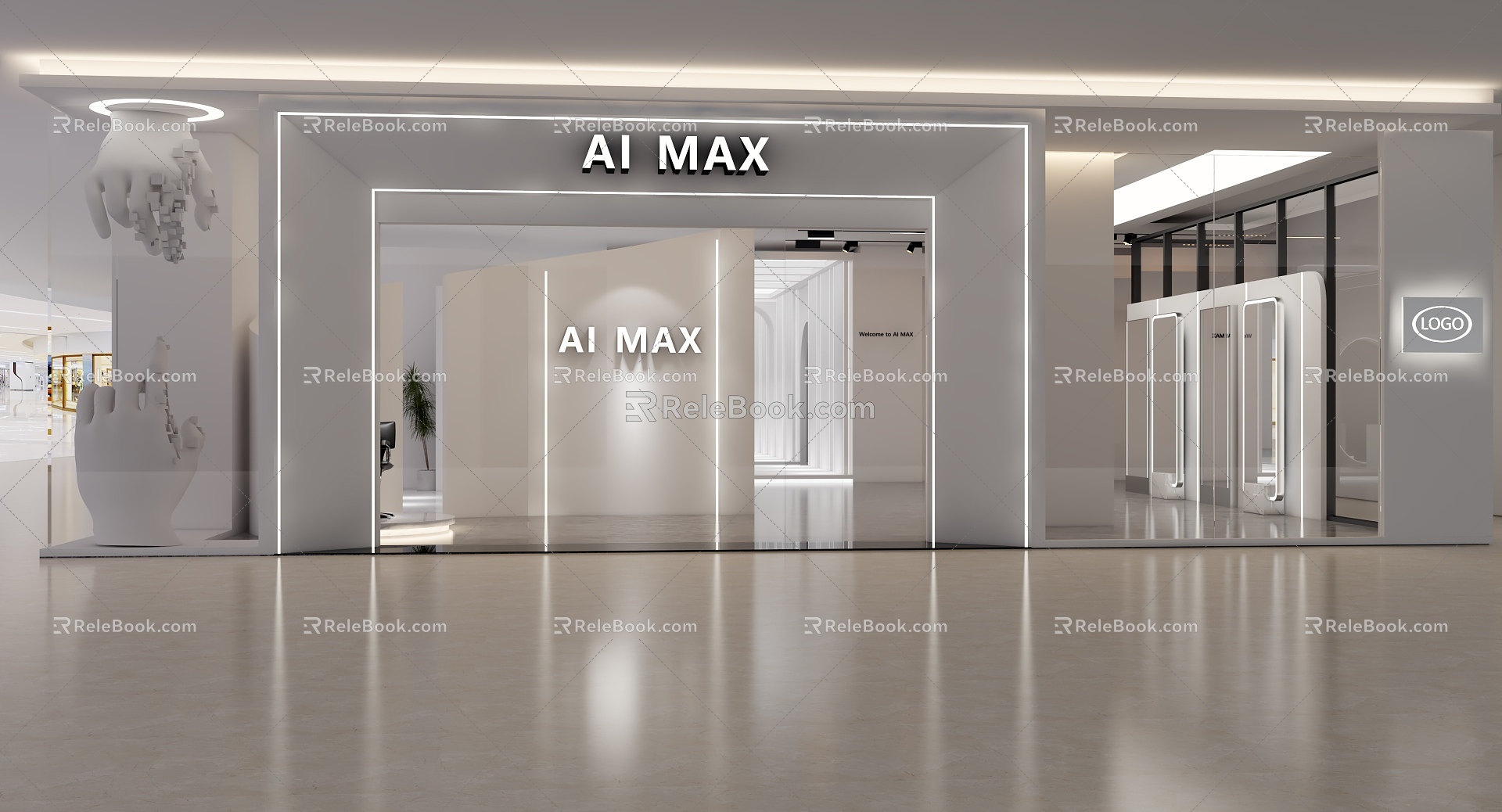 Modern Exhibition Hall Door Head Science and Technology Exhibition Hall Door Head Shop Store Door Head 3d model