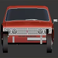 Red Classic Car With Shiny Exterior And Reflective Surface On Dark Background