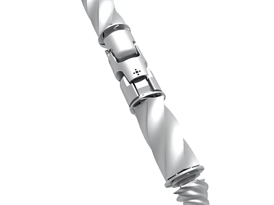 Spiral Metallic Rod With Connecting Joints And Mechanical Structure Design 3d model