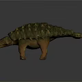 Ankylosaurus 3D Model With Green Armored Plates Orange Body And Spiked Back