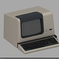 Vintage Retro Desktop Computer With Classic Monitor And Built in Keyboard