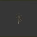 Traditional Decorative Weapon with Red Long Pole Green Decorated Head Golden Chains and Tassel End