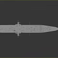 Warship 3D Model Watercraft With Metal Structure Upper Deck Masts And Antennas