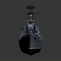 Detailed Warship 3D Model With Radar System Deck And Bridge Structure 3d model