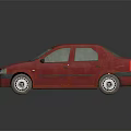 Red Renault Sedan With Shiny Exterior And Classic Design Details