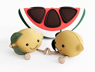 Modern Toy Plush Toy Children's Toy Lemon Fruit Doll Watermelon Doll Watermelon Pillow Doll Muppet 3d model