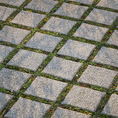 Ground Surface With Square Stone Pavers And Grass Filled Joints 3d model Ground Surface With Square Stone Pavers And Grass Filled Joints 3d model
