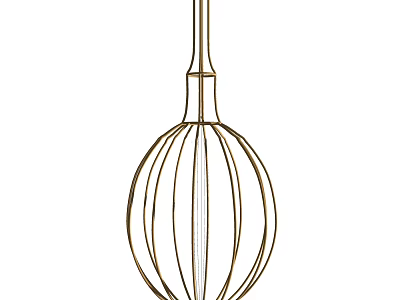 Decorative Ornament Set Featuring Spherical Design Vertical Line Pattern Metallic Gold Tone for Home Decor Accent 3d model