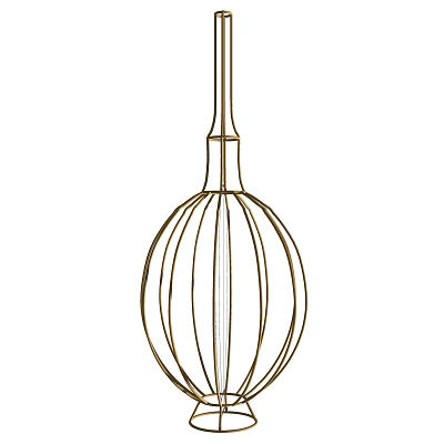 Decorative Ornament Set Featuring Spherical Design Vertical Line Pattern Metallic Gold Tone for Home Decor Accent 3d model