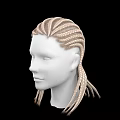 Game and Movie Character With Intricate Golden Braided Hairstyle Design