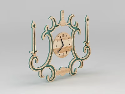 Technology Exhibition Hall Featuring Vintage Decorative Clock With Curved Patterns And Round Dial 3d model