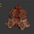 Unique Handcrafted Wood And Stone Decorative Artwork Featuring Intricate Red Brown Textured Details