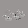 Transparent Suction Cup Bases With Metal Screws And Nuts For Mounting