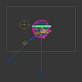 Colorful Decorative Sculpture Featuring Golden Moon Top And Blue Wave Base