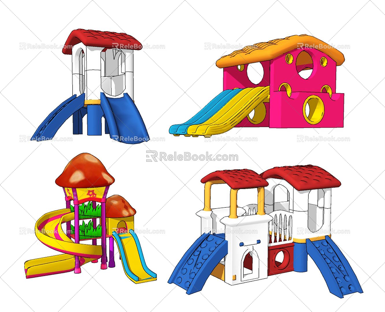 Modern slide Children's slide Recreational equipment and facilities model