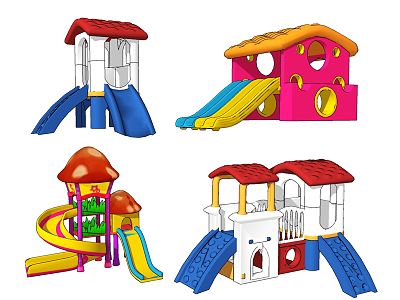 Modern slide Children'slide Recreational equipment and facilities model