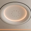 Modern Circular Ceiling Design With Illuminated Center Black Trim LED Strip And Small Lights