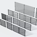 Metal Wire Mesh Fence Panels With Different Sizes And Frame Designs 3d model
