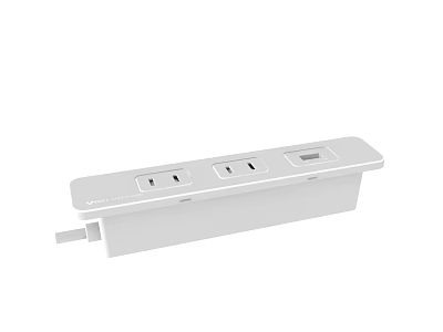 White Switch Panel with Multiple Power Outlets and USB Ports for Home Use 3d model