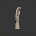 Articulated Wooden Hand Figure With Movable Joints And Craft Details For