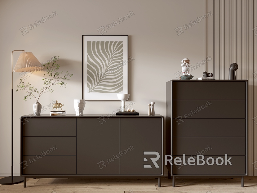 Modern Black Entrance Cabinet Sideboard Cabinet Balcony Cabinet Storage Cabinet Entrance Cabinet model