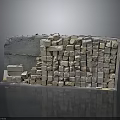 Natural Wood And Stone Blocks Stacked Together As Construction Materials With Textured Finish