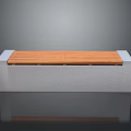 Modern Simple Bench Design With Concrete Base And Wooden Slat Seat