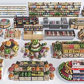 Various Supermarket Display Shelves For Organized Fruit Vegetable And Product Storage