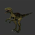 Realistic Carnivorous Dinosaur Character With Open Mouth Sharp Teeth Claws And Yellow Brown Patterns