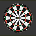 Darts As Weapon Featuring Circular Target Board With Colorful Design And Numbered Sections 3d model