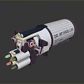 DA PRF 1675 USB Device With Cylindrical Structure And Glowing Mechanical Components 3d model