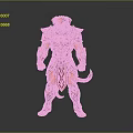 Fantasy Armored Dog Warrior Character In Red And Gold Armor Design
