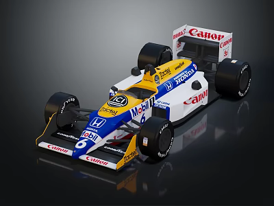 McLaren Honda Formula 1 Race Car With Blue White Yellow Livery And Sponsor Logos 3d model
