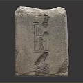 Ancient Egyptian Stone Block With Carved Hieroglyphs And Historical Symbols