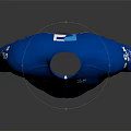 Blue Cycling Jersey With Yellow White Light Blue Stripes And Logos On Sleeves