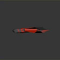Futuristic Red And Gray Aircraft Model With Geometric Shapes And Reflection