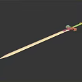 Long Blade Decorative Sword With Metallic Finish Green Orange Hilt