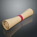 Beige Rolled Household Item With Red Band Soft Texture For Daily Use